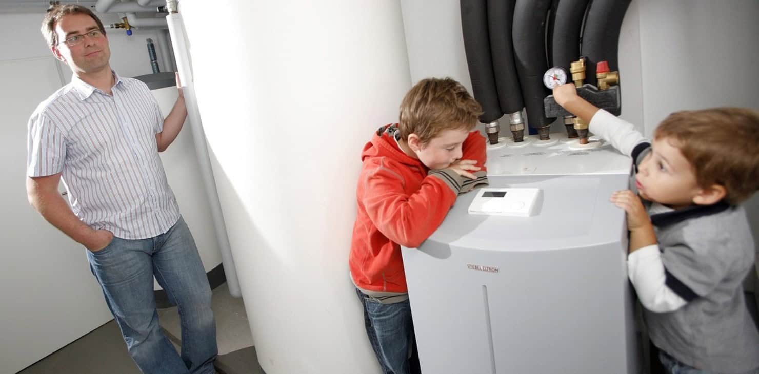 Modernes Heizsystem eines Einfamilienhauses