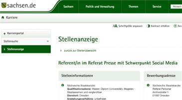 Screenshot https://www.karriere.sachsen.de