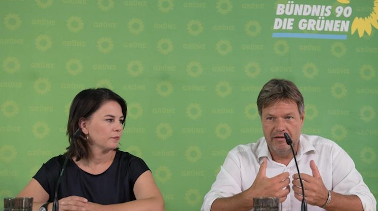 Die Bundesvorsitzenden von Bündnis 90/Die Grünen, Annalena Baerbock und Robert Habeck. Foto: Sebastian Kahnert