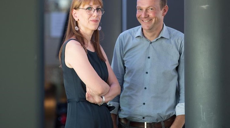 Katja Meier und Wolfram Günther. Foto: Sebastian Kahnert