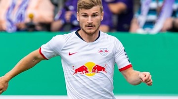Leipzigs Timo Werner am Ball. Foto: Guido Kirchner/Archivbild