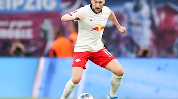 Emil Forsberg in Aktion. Foto: Jan Woitas/zb/dpa