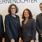 Grosse Freude über das gemeinsames Projekt: Die Geschäftsführer der Casa Gutingi GmbH & Co. KG Axel Rümenap und Stefan Keveloh zusammen mit Gabriele Pfahlert, Nicole Zimmer von der DRK Schwesternschaft. Foto Bernard Marks 
