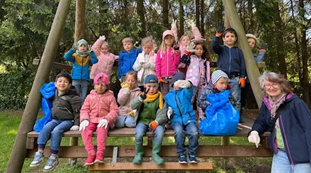 Viel unachtsam Weggeworfenes fanden die Kinder der katholischen Kita. Foto: Stadt Sontra