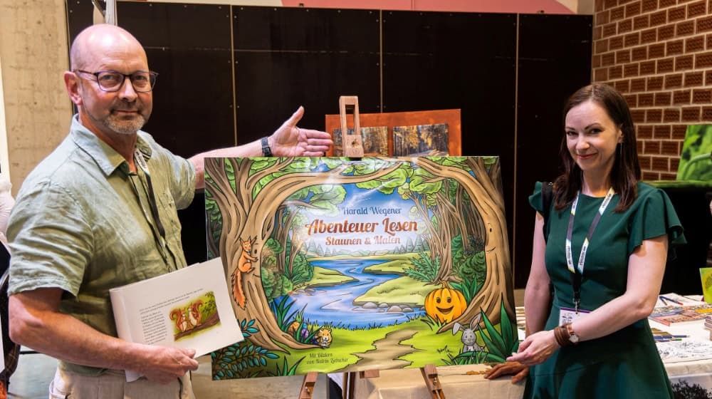Geschichten und Kreativität: Jedes Kapitel wird von einem Ausmalbild begleitet – mal verspielt, mal geheimnisvoll, mal komisch. Foto: Wegener