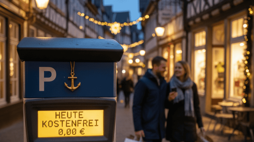 An den vier Adventssamstagen – 29. November sowie 6., 13. und 20. Dezember – stehen sämtliche städtischen Parkflächen ohne Parkgebühren zur Verfügung. Foto: Symbolfoto KI generiert.