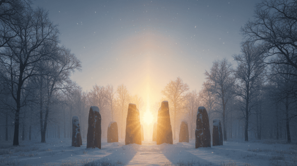 In der Antike bildete die Wintersonnenwende einen kulturellen Höhepunkt im Jahreslauf. Foto: KI generiert