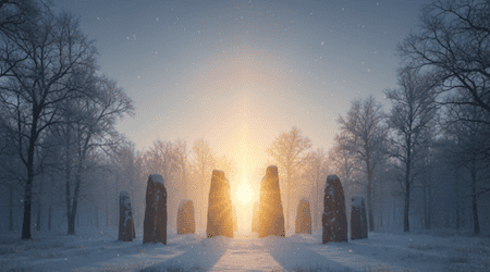 In der Antike bildete die Wintersonnenwende einen kulturellen Höhepunkt im Jahreslauf. Foto: KI generiert