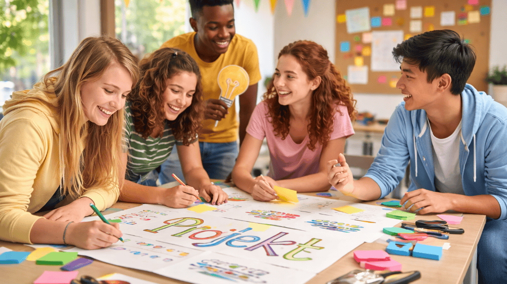 Mit dem „Fonds für junge Ideen“ erhalten Kinder und Jugendliche finanzielle Unterstützung, um eigene Projekte in die Tat umzusetzen. Symbolbild KI generiert