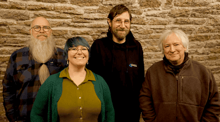 v.l.n.r.: Andreas Leinemann, Dana Rotter, Rasmus Görnandt, Klaus Wißmann. Foto: Kreuzberg on KulTour e.V.