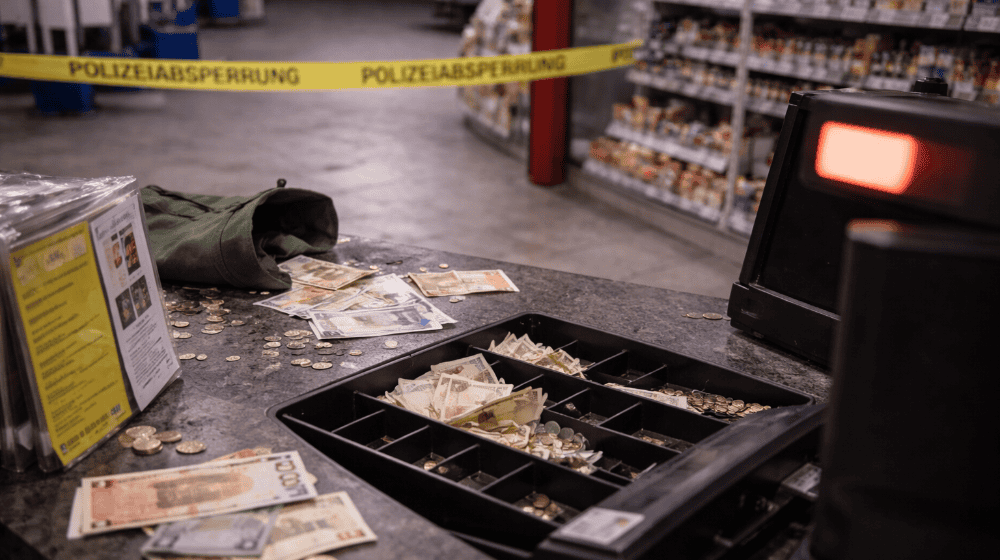 Täter bedrohte Personal mit Messer. Suche nach Zeugen läuft! Symbolbild KI generiert