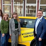 Michael Göbel, Thorsten Klöppel (Vorsitzender FDP Thüringen), Victoria Göbel, Wiebke Knell (FDP-Landtagsabgeordnete und Fraktionsvorsitzende Hessen), Jolana Vogelei und Axel Vogelei (Spitzenkandidat FDP Witzenhausen). Foto: FDP