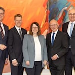 Bild v.l.n.r.: Wolfgang Osse (Vorstandsvorsitzender), Thorsten Schartel, Kerstin Orth, Volker Stern, Hans-Christian Reuß. Foto: Volksbank Kassel Göttingen