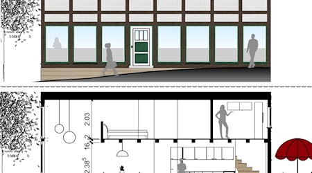 Entwurf von Laden zu Wohnung (c)Fachwerk5Eck_Planungsgruppe Lange