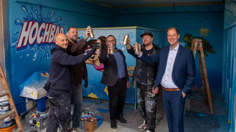 Sind zufrieden: von links Goran Grubac, Lars Gurofski, Stefan Beer, Roger Bernd und VHM-Geschäftsführer Marc Pfütz freuen sich auf viele Gäste. Foto: Ulbrich