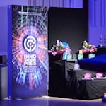 Dekoration auf der Bühne der Preisverleihung in der Göttinger Stadthalle. Foto: WRGN
