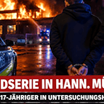 Symbolbild zur Brandserie in Hann. Münden: Gegen einen 17-Jährigen wurde Untersuchungshaft angeordnet. Die Darstellung wurde mithilfe Künstlicher Intelligenz erstellt.