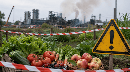 Nach dem Großbrand in Hann. Münden rät das Veterinäramt vorsorglich davon ab, selbst angebautes Obst und Gemüse in den betroffenen Bereichen zu verzehren. Symbolbild: KI-generiert.