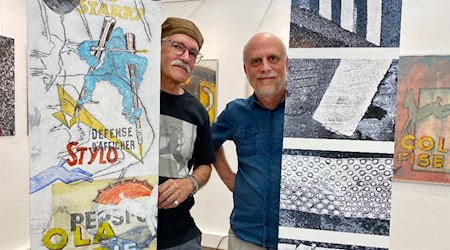 Norbert Schmidt-Mispagel (Göttingen; Malerei, Collage)  und Karsten Knigge (Göttingen; Fotografie, Installation). Foto: Knigge