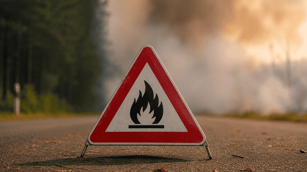 Symbolbild zum Waldbrand an der A7 zwischen Lutterberg und Hedemünden. Die Darstellung wurde mithilfe Künstlicher Intelligenz erstellt.