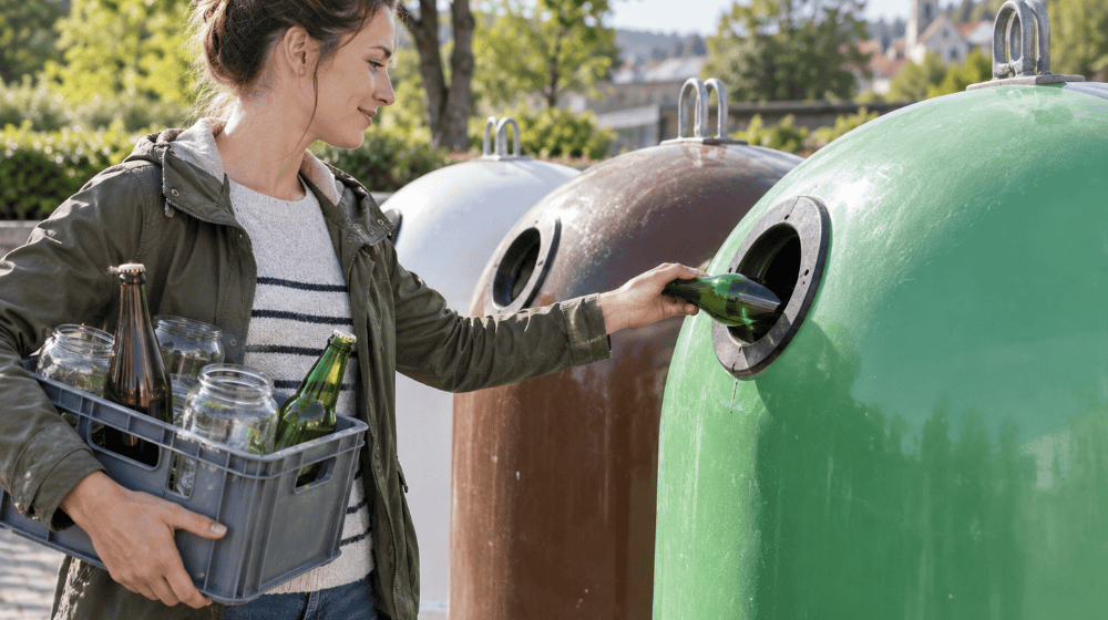Der bundesweite Glasrecyclingtag findet 2026 am Freitag, 18. September, statt. Der Aktionstag macht darauf aufmerksam, wie wichtig richtiges Sortieren für einen funktionierenden Glaskreislauf ist. Foto: KI generiert