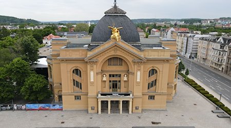 Das Theater von Gera. (Aufnahme mit einer Drohne). / Foto: Bodo Schackow/dpa-Zentralbild/dpa