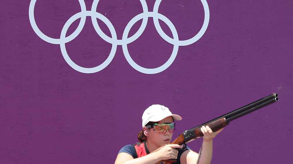 Nadine Messerschmidt aus Deutschland bei der Qualifikation in der Asaka Shooting Range in Tokio. / Foto: Friso Gentsch/dpa/Archivbild