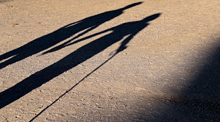 Zwei ältere Personen gehen Hand in Hand mit einem Gehstock über einen Weg und werfen einen langen Schatten. / Foto: Patrick Pleul/dpa-Zentralbild/dpa/Archivbild