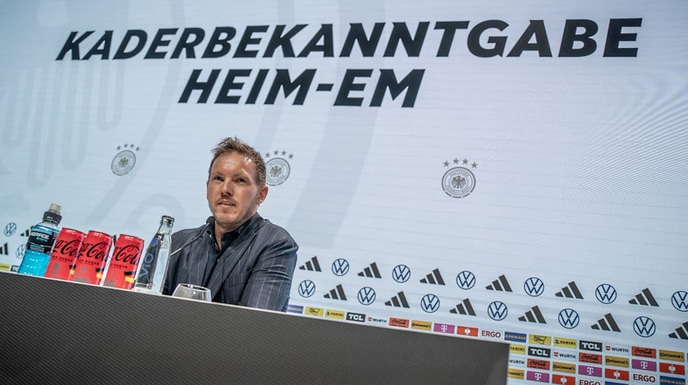 Julian Nagelsmann, Bundestrainer der Deutschen Fußball Nationalmannschaft, nimmt an der Pressekonferenz zur Nominierung des vorläufigen DFB Kaders für die Fußball Europameisterschaft teil. / Foto: Michael Kappeler/dpa