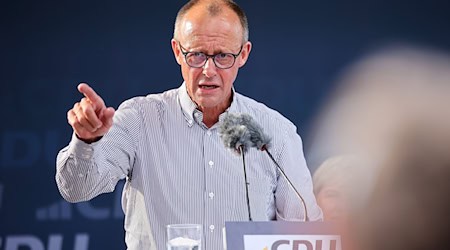 Mit Unterstützung von Friedrich Merz begingen die CDU-Landesverbände Sachsen und Thüringen am Donnerstagabend den Wahlkampfauftakt / Foto: Jan Woitas/dpa