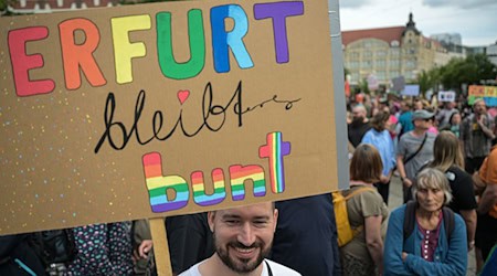 In Erfurt fanden erneut Proteste gegen Rechtsextrmisums statt. (Archivbild) / Foto: Hannes P. Albert/dpa