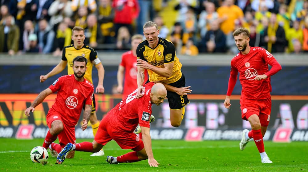 Dynamo Dresden läuft sich in der Essener Abwehr fest / Foto: Robert Michael/dpa/ZB