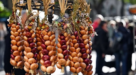 Der Weimarer Zwiebelmarkt hat am Wochenende Hunderttausende Menschen in die Klassikstadt gezogen.  / Foto: Martin Schutt/dpa