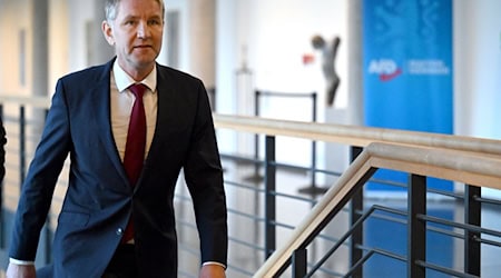 Thüringens AfD-Fraktionschef Björn Höcke will einen Untersuchungsausschuss zum Landesverfassungsschutz. / Foto: Martin Schutt/dpa