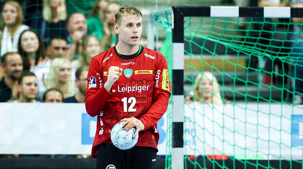 Kristian Saeveraas überzeugte gegen Potsdam im Tor der Leipziger. / Foto: Jan Woitas/dpa