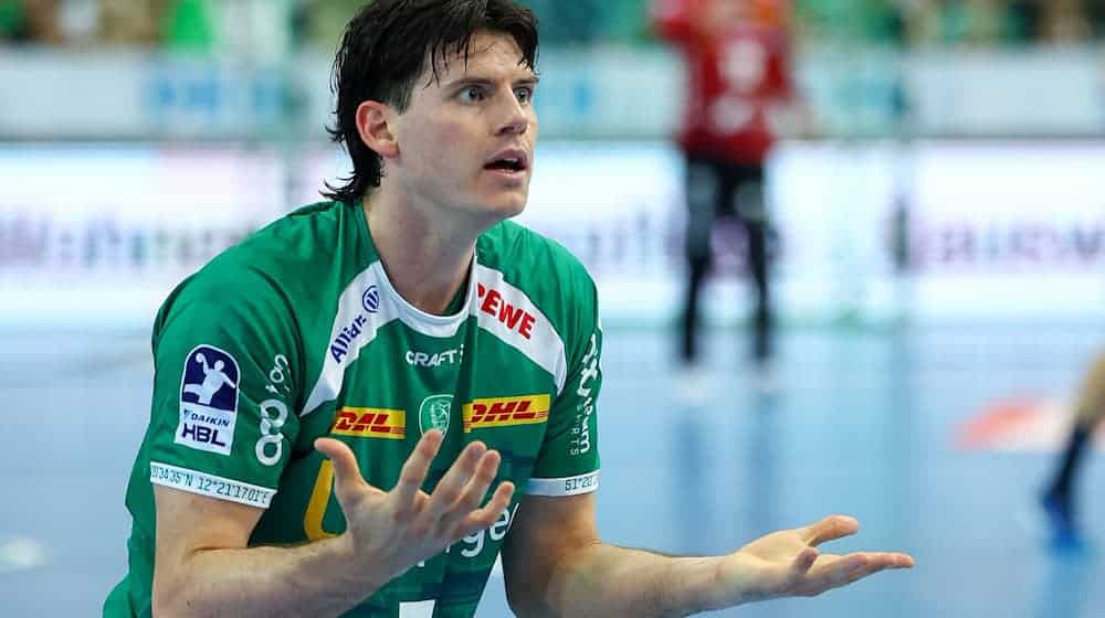 Simon Ernst und die Bundesliga-Handballer des SC DHfK Leipzig konnten ihre Negativserie auch gegen den THW Kiel nicht stoppen.  / Foto: Jan Woitas/dpa