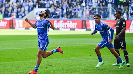 Mohammed El Hankouri erzielte das erste Magdeburger Tor im Testspiel / Foto: Christophe Gateau/dpa