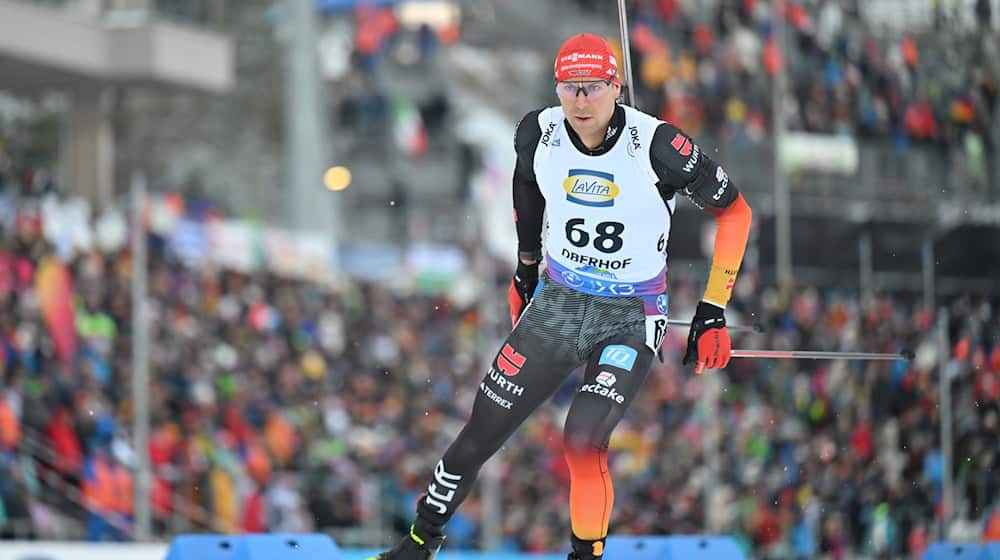 Philipp Nawrath wird in der Verfolgung bester Deutscher. / Foto: Martin Schutt/dpa