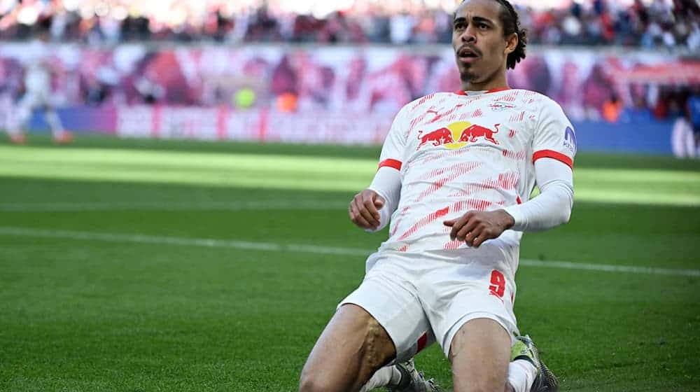 Yussuf Poulsen verletzte sich im letzten Saisonspiel und droht für den Brasilien-Trip von RB Leipzig auszufallen. / Foto: Elisa Schu/dpa