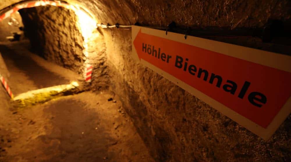 Die Höhler Biennale setzt in der Regel auf Installationskunst, die auf die besonderen Ausstellungsräume in den ehemaligen Bierlagerstätten unter der Altstadt Geras angepasst ist. / Foto: Bodo Schackow/dpa