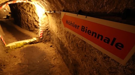 Die Höhler Biennale setzt in der Regel auf Installationskunst, die auf die besonderen Ausstellungsräume in den ehemaligen Bierlagerstätten unter der Altstadt Geras angepasst ist. / Foto: Bodo Schackow/dpa