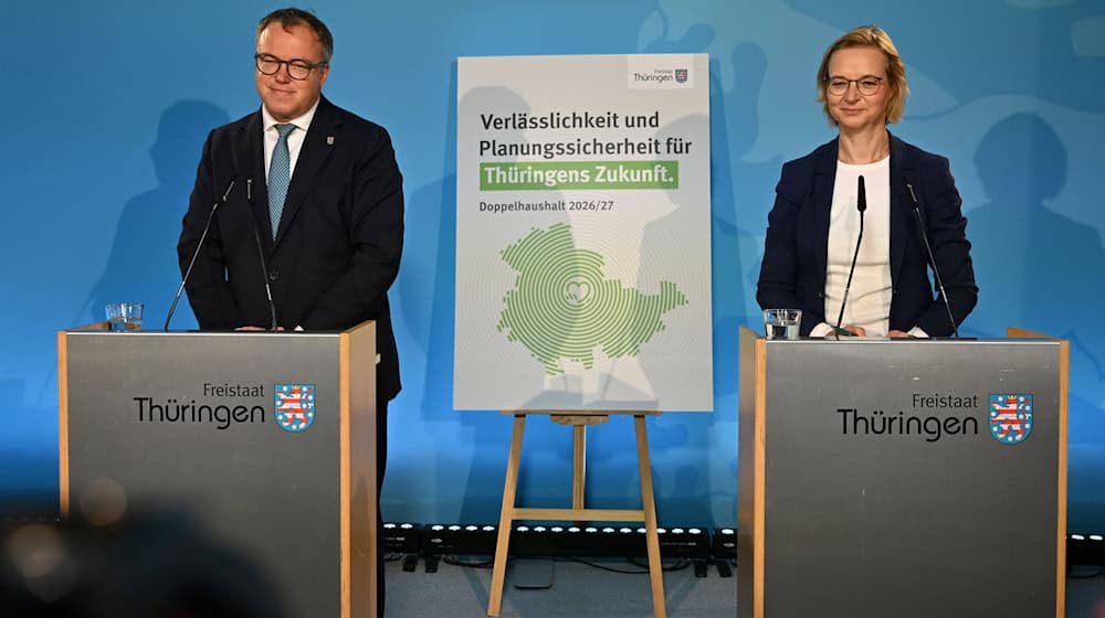 Thüringens Landesregierung legt den Haushaltsentwurf vor. / Foto: Martin Schutt/dpa
