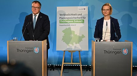 Thüringens Landesregierung legt den Haushaltsentwurf vor. / Foto: Martin Schutt/dpa