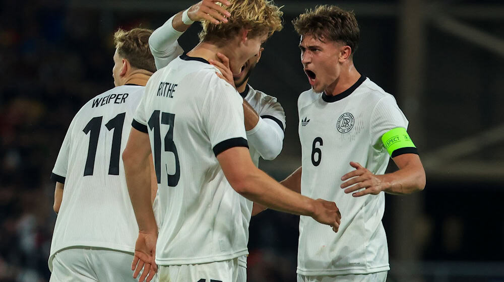 Nach der Pause hatte die deutsche Mannschaft kurz Grund zum Jubeln. / Foto: Jan Woitas/dpa