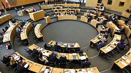 Im Thüringer Landtag beschlossen die Abgeordneten einstimmig ein Gesetz zur Fusion weiterer Gemeinden - inklusive Hochzeitsprämie. (Symbolbild) / Foto: Martin Schutt/dpa Im Thüringer Landtag beschlossen die Abgeordneten einstimmig ein Gesetz zur Fusion weiterer Gemeinden - inklusive Hochzeitsprämie. (Symbolbild) / Foto: Martin Schutt/dpa