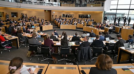 Die Abgeordneten im Thüringer Landtag diskutieren über eine geplante Erweiterung von Kompetenzen der Polizei. (Illustration) / Foto: Martin Schutt/dpa
