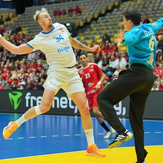Dominik Solak traf gegen die Rhein-Neckar Löwen einmal. (Archivbild) / Foto: Soeren Stache/dpa