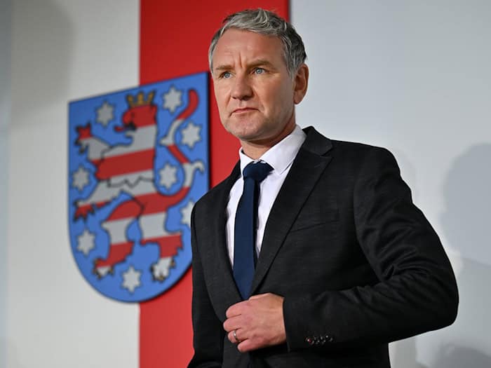 Die AfD von Björn Höcke ist in Thüringen nach wie vor stärkste Kraft. (Archivbild) / Foto: Martin Schutt/dpa