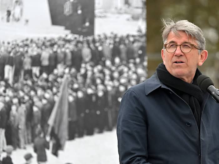 Für Kulturstaatsminister Wolfram Weimer gab es in Buchenwald Gegenwind.  / Foto: Martin Schutt/dpa