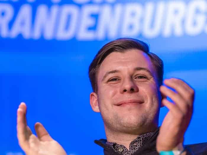 Jean-Pascal Hohm ist Mitglied der AfD-Landtagsfraktion Brandenburg und Vorsitzender der AfD Jugendorganisation «Generation Deutschland». (Archivbild) / Foto: Frank Hammerschmidt/dpa